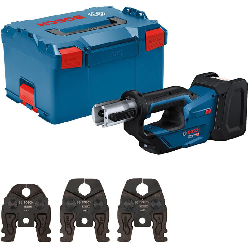 Bosch Professional 18v System Sertisseuse Sans Fil Gpt 18v 19 Puissance 19 Kn Tête Rotative À 360° Avec Mâchoires De Presse C