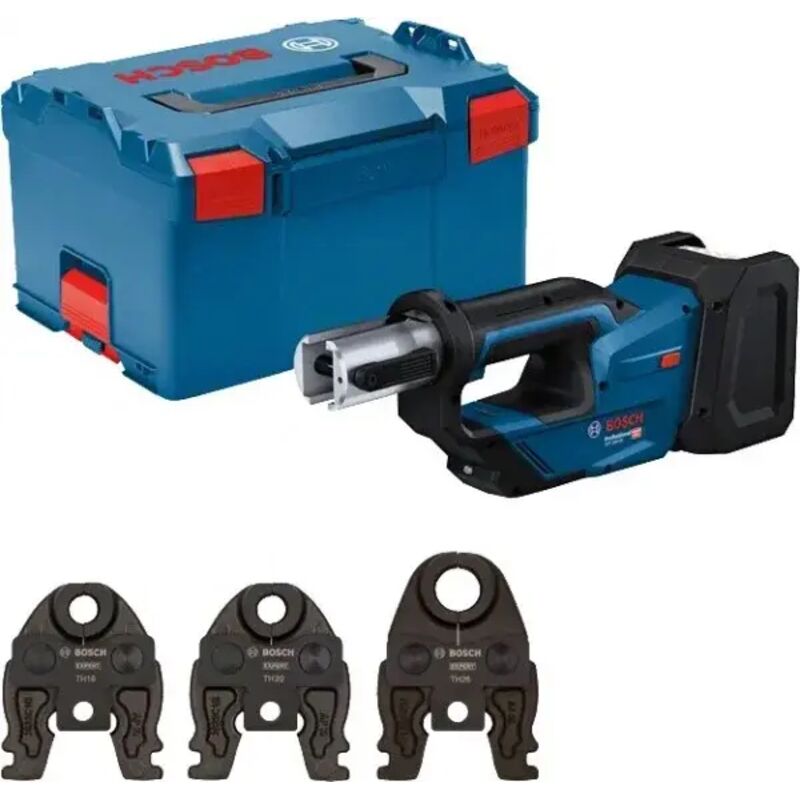 Bosch Professional – Sertisseuse sans fil 18V – Pression 19 kN pour tuyaux jusqu'à 35 mm – Tête pivotante 360° – Mallette de transport incluse 18V