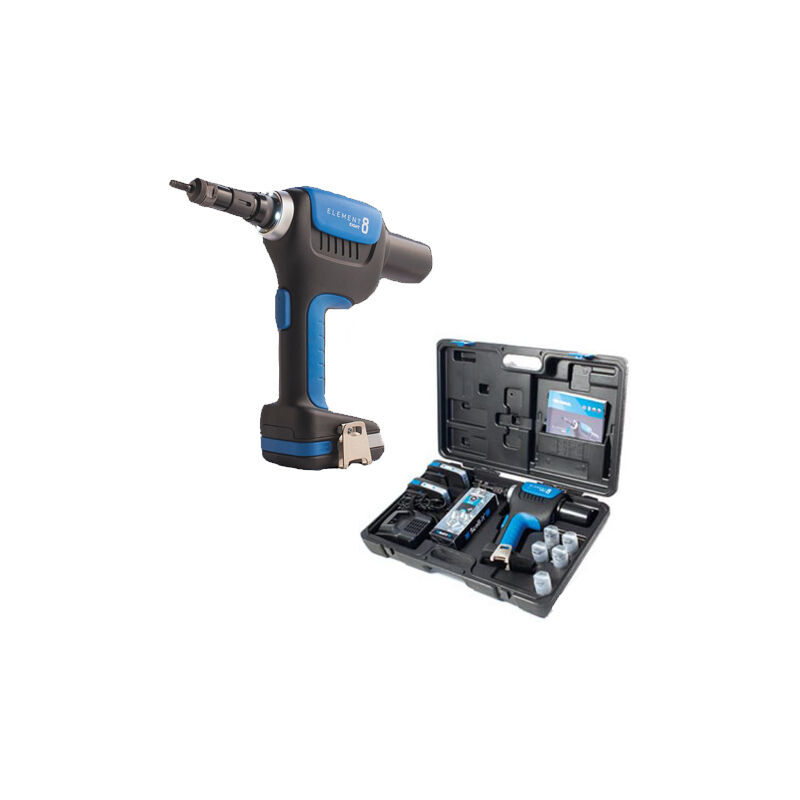 Sertisseuse 18V pour écrous à sertir M3 à M8 + 2 batteries 2Ah + chargeur + coffret - scell it - E-8-2XBAT