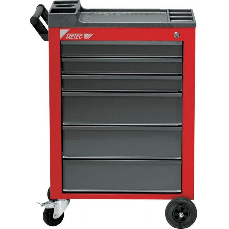 Servante 6 tiroirs. rouge Metec