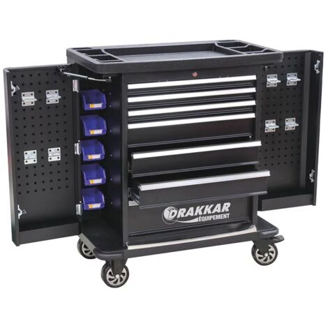 Servante 7 tiroirs avec 2 portes latérales - 107 outils