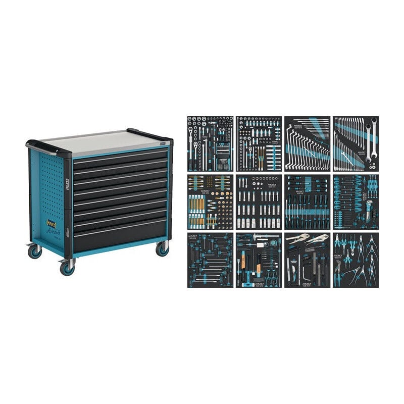 FP - Servante à outils 179NXXL-8D/619 L1133xP642xH1020mm 1000 kg 8 tiroirs 616 pièces tôle d'acier hazet