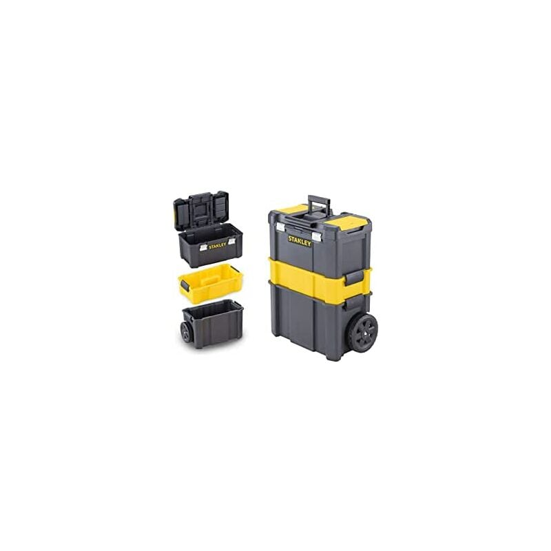 Iperbriko - Servante à outils à trois niveaux de rangement noir/jaune Stanley