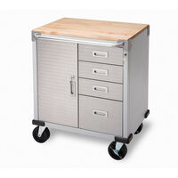 Servante atelier 4 tiroirs + 1 compartiment plateau bois - AUTOBEST