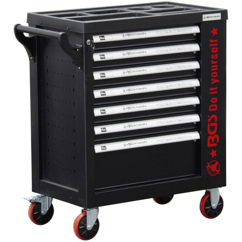 Servante atelier 7 tiroirs 1 porte laterale bgs diy sans outil