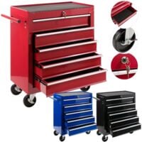 Servante Caisse à outils d'atelier 5 tiroirs tools chest chariot rouge