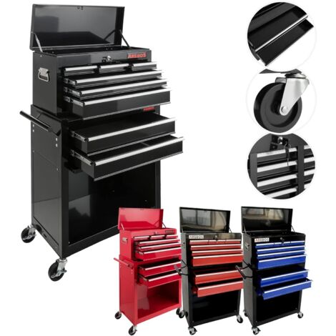 Servante Caisse à outils d'atelier 9 tiroirs tools chest chariot noir