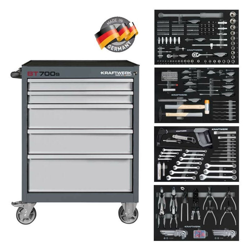 Kraftwerk - Servante d'atelier 5 tiroirs avec 339 outils