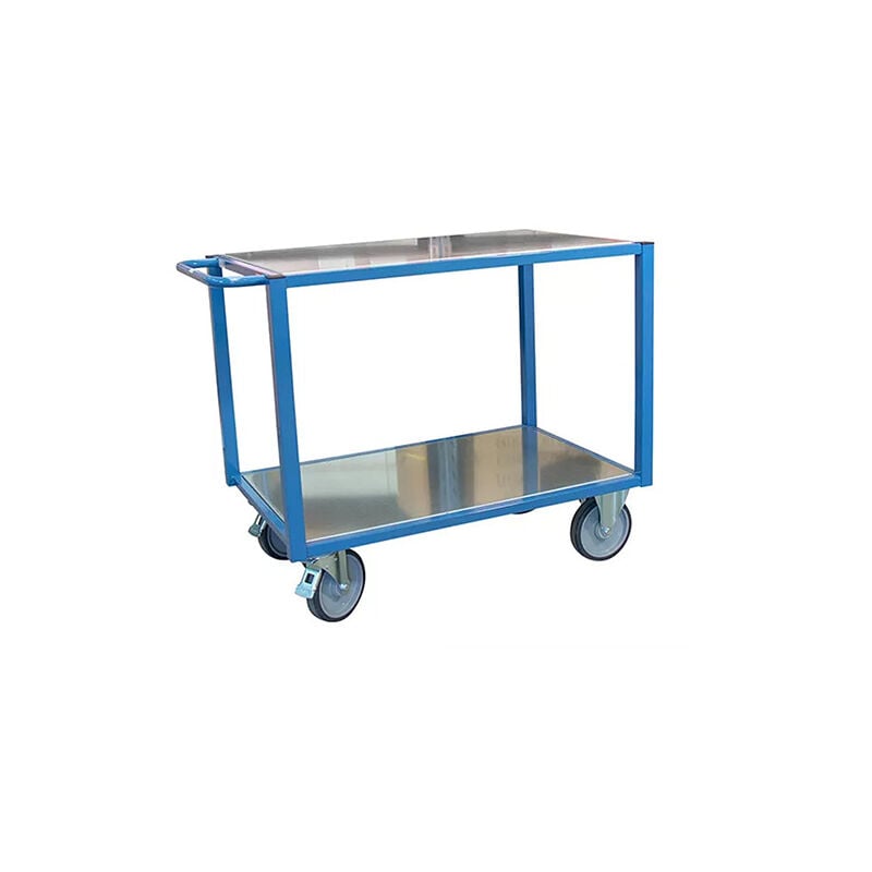 Servante d'atelier 500kg - 2 plateaux en tôle 1060x680 mm - 880010419