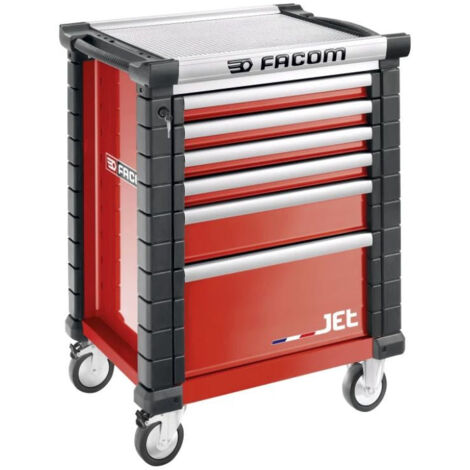 Servante d'atelier 6 tiroirs 3 modules rouge – Capacité 20 à 35 kg – Dimensions 54,6 x 77,4 x 97,2 cm – Roues fixes et pivotantes avec freins – Eny Suministros