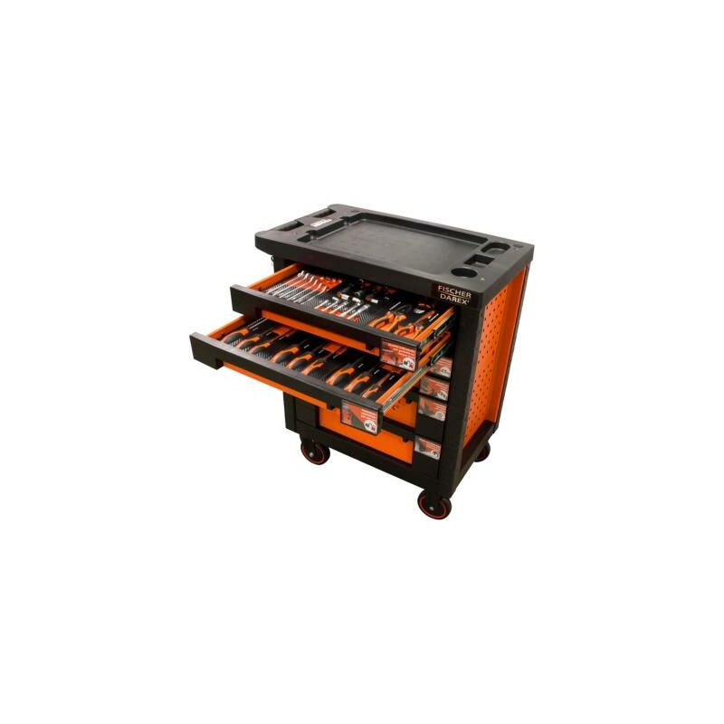 Fischer Darex - Servante d'atelier 6 tiroirs équipée 100 outils dans 6 modules