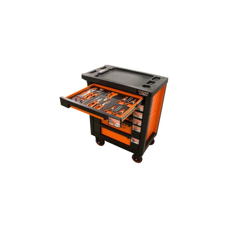 Fischer Darex - Servante d'atelier 6 tiroirs équipée 14 outils dans 3 modules