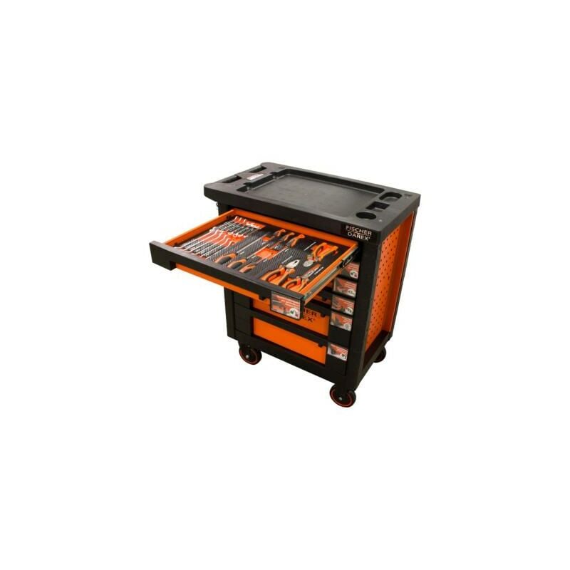 Fischer Darex - Servante d'atelier 6 tiroirs équipée 22 outils dans 3 modules