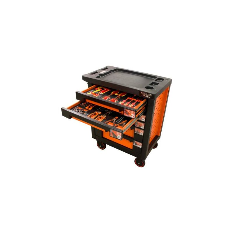 Fischer Darex - Servante d'atelier 6 tiroirs équipée 29 outils dans 6 modules