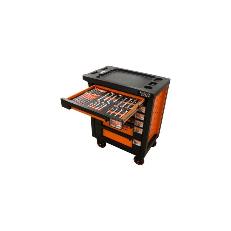Fischer Darex - Servante d'atelier 6 tiroirs équipée 30 outils dans 3 modules