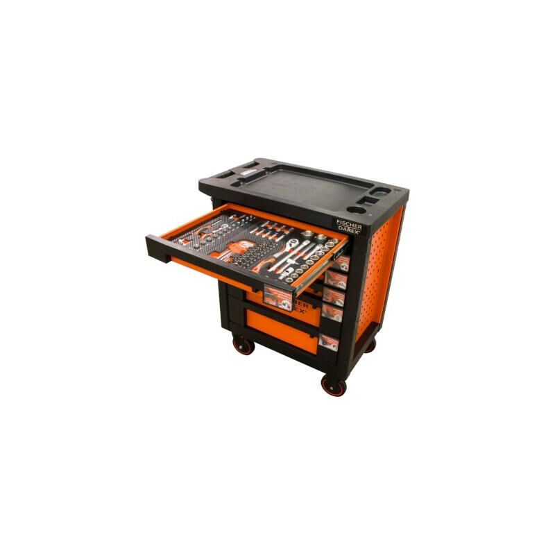 Fischer Darex - Servante d'atelier 6 tiroirs équipée 82 outils dans 3 modules