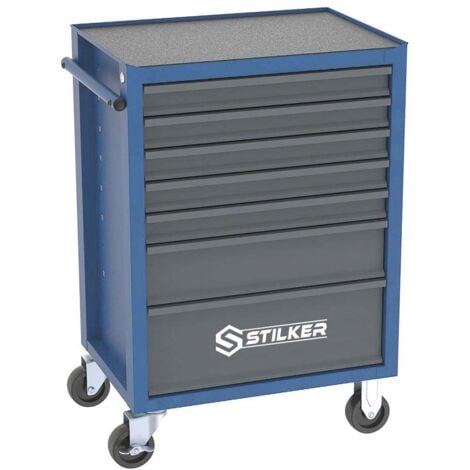 DRAKKAR EQUIPEMENT Servante d'atelier 7 tiroirs bleu/gris 675x450x900mm STILKER - 72517