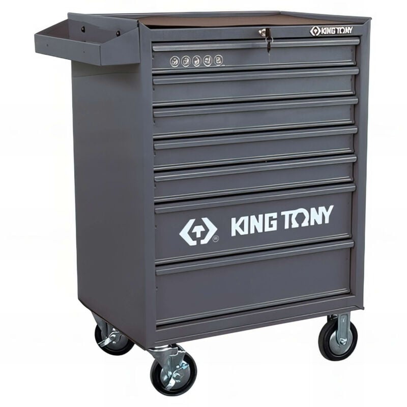 King Tony - Servante d'atelier pro grise - 7 tiroirs - Vide