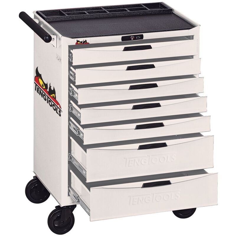 Tengtools - Servante d'atelier blanche 7 tiroirs Teng Tools TCW807NW