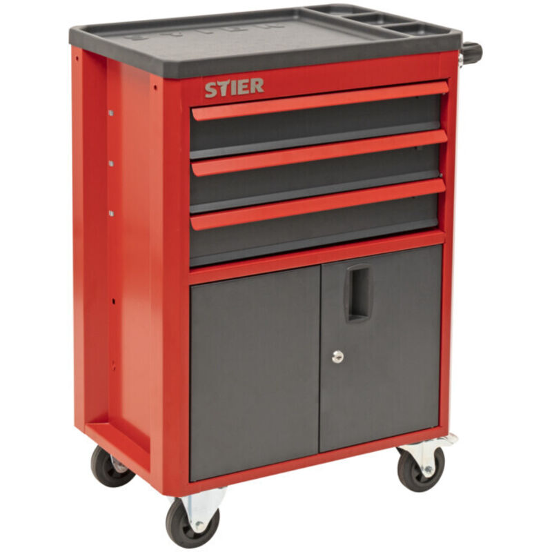 Servante d'atelier-armoire roulante Stier avec 3 tiroirs