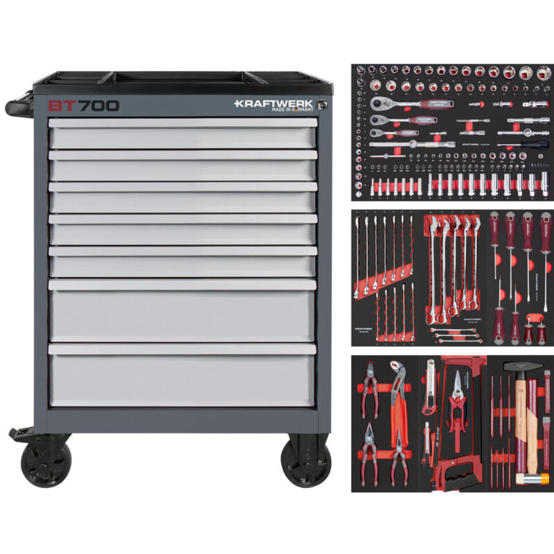 Kraftwerk - Servante d'atelier BT700 7 tiroirs, 189 pcs