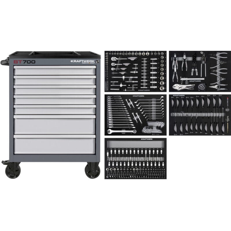 Kraftwerk - Servante d'atelier BT700, 7 tiroirs, 274 pcs 102.117.106