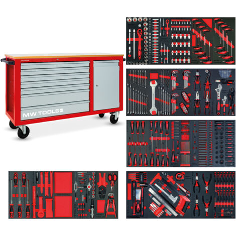 Servante d'atelier complète avec armoire XL 514 outils MW Tools MWE512K3