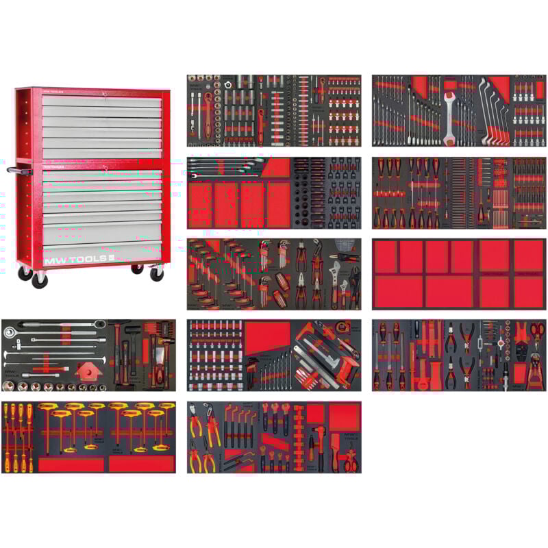 Mw Tools - Servante d'atelier complète large avec coffre ev xxl 782 outils MWE999G36