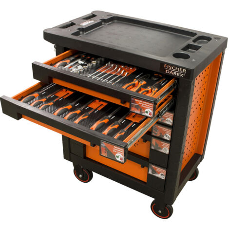 Servante d'atelier équipée clés + pinces + tournevis 56 outils