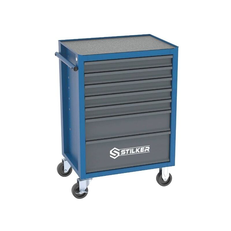Drakkar Equipement - Servante d'atelier 7 tiroirs bleu/gris 675x450x900mm stilker - 72517