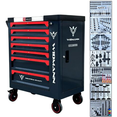 Servante d'atelier Widmann Tools Max edition TC7/7-GR Layers - GREY - sur roulettes 7 tiroirs et 1 placards - 246 outils inclus