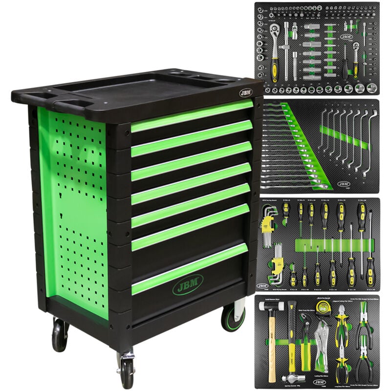 JBM - 53904 servante d'outils 7 tiroirs - verd