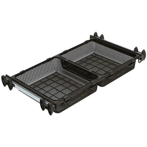 SERVETTO bandeja doble extraíble y extensible color marron , · Sujeción lateral· Con barras extensibles (890mm - 1000mm)· Carga máxima 7kgs.· Instrucciones