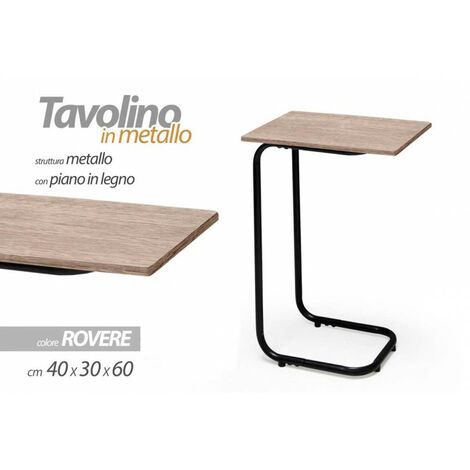 Servetto Couchtisch aus Eichenholz mit Metallstruktur cm 40 x 30 x 60 h