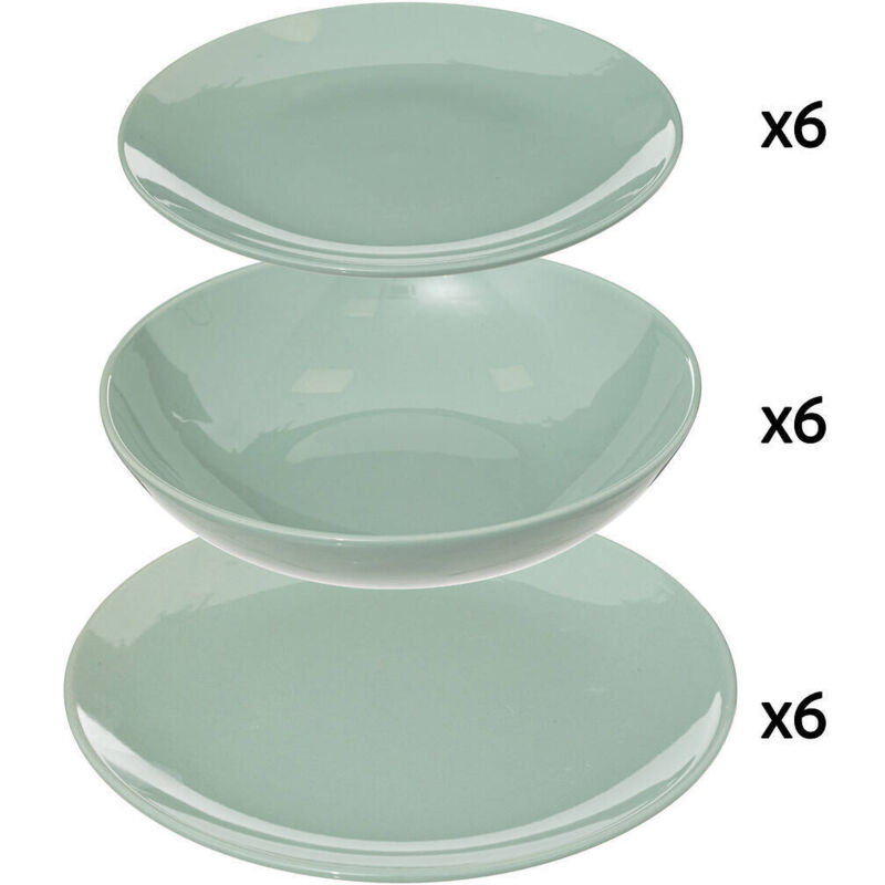 Sg Secret De Gourmet Essgeschirrset 6 Personen Colorama In Minzfarbe, 18-teilig