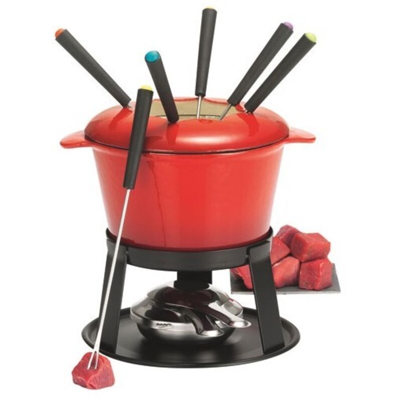 Table Et Cook - Serv.fondue.bourg. 6p Fte Emaillerougeh
