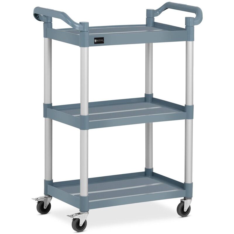 Royal Catering - Service Cart - 3 shelves - 63 x 40 cm - 90 kg - grey - Service trolley