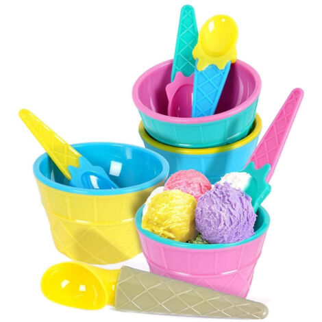 Service de crème glacée pour 4 personnes, coloré
