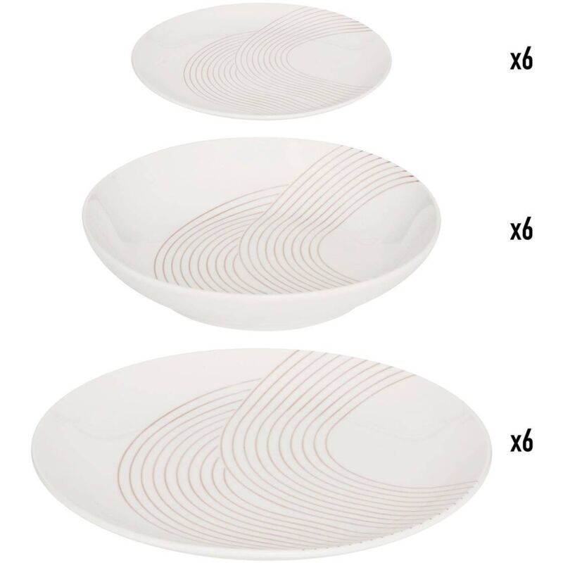 Service de table Sky lounge 18 pièce(s) blanc D26,8xp2,6cm - Atmosphera créateur d'intérieur