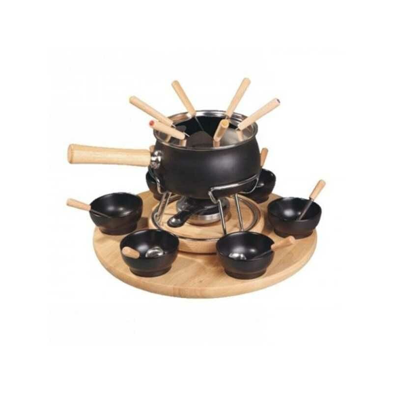 Service à fondue émaillée noir mat pcs.25 EVA