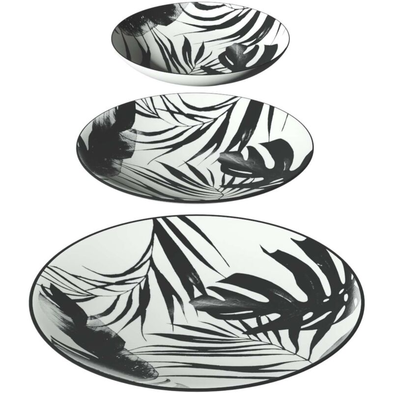 Secret De Gourmet - Service vaisselle 18 pièces palmier Secret De Gourmet - Service vaisselle 18 pièces palmier