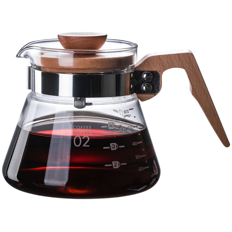 

Servidor de cafe, rango de vidrio de 600 ml, jarra de cafe, cafetera, servidor de cafe, hervidor, cafetera, tetera