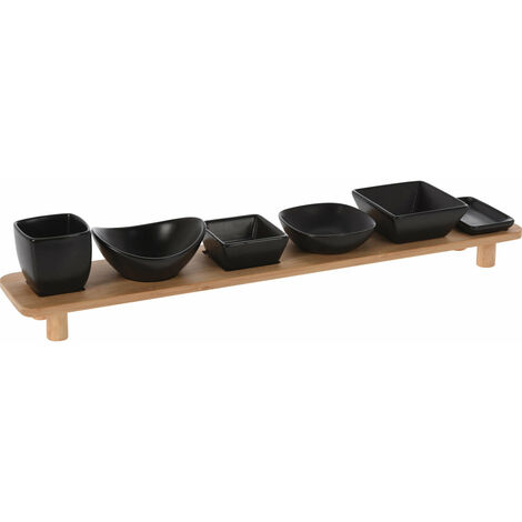 Servier-Set für Snacks, schwarz