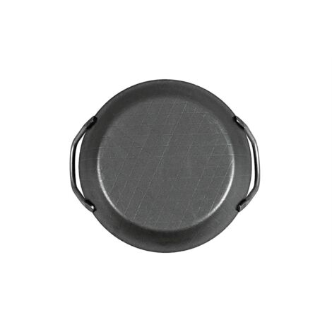 Servierpfanne schmiedeeisern mit 2 Griffen Ø24cm mit extra hohem Rand schwarz