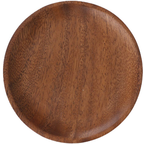 Serviertablett aus Holz, rundes Holztablett Naturholz-Servierplatten Speisengeschirr style2
