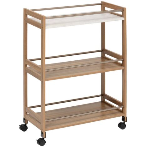 Servierwagen 3 ebenen come b30cm holz und marmoreffekt - 5five