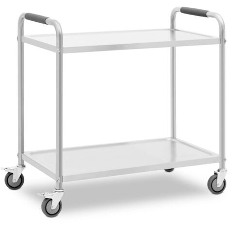 Servierwagen Küchenwagen Rollwagen Küche 2 Borde bis 130 kg Ablagen: 90 x 50 cm - Schwarz, Grün, Blau