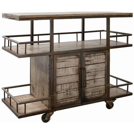 Servierwagen Mango117x46x94 braun lackiert HEAVY INDUSTRY 267