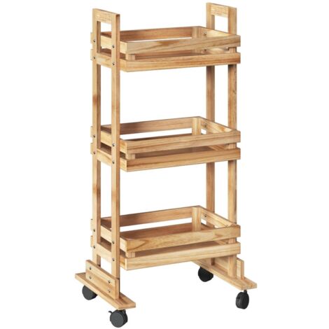 Servierwagen mit rollen 3 etagen aus holz cagette - 5five