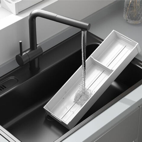 Servierwagen-Organizer mit Aluminium-Trennwand – Ablage für Besteck und Küchenschubladenorganisation